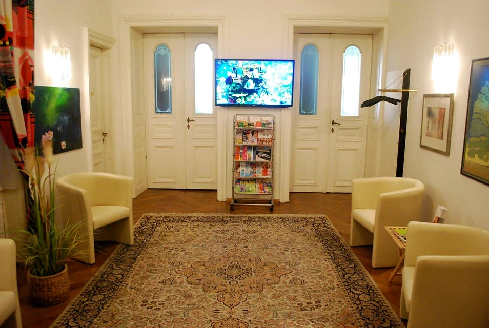 Waiting area with comfortable seating